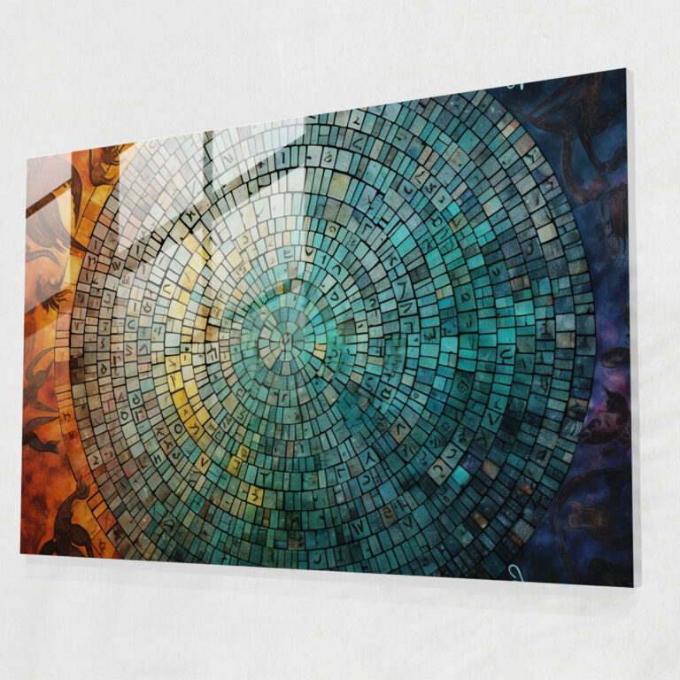 Gradient Zodiac Mosaic Glass Wall Art - Horoscope, Home Decoration, Glass Print, Glass Wall Art