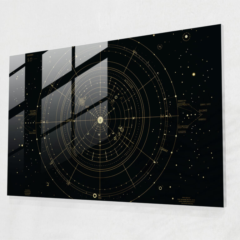 Sleek Zodiac Glass Wall Art - Horoscope, Zodiac Constellations, Glass Print, Modern Art