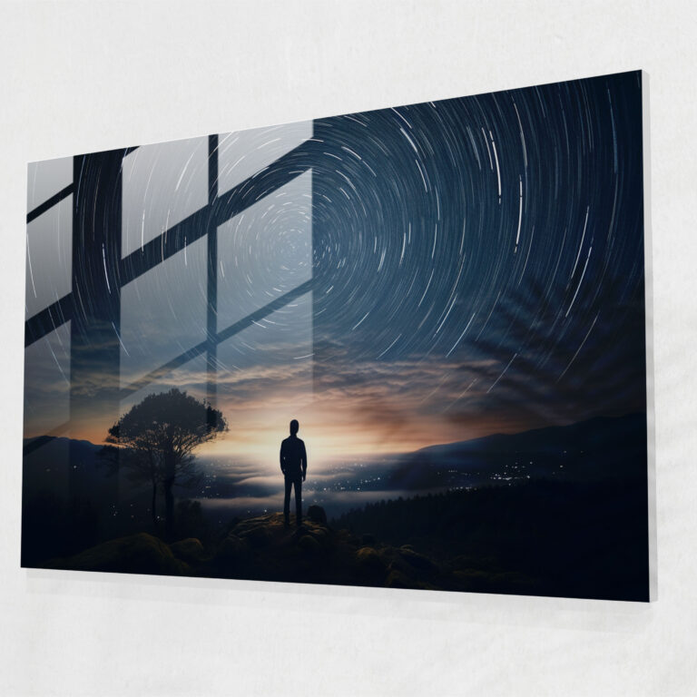 Starry Horoscope Glass Print - Horoscope, Night Sky, Glass Wall Art, Home Decoration