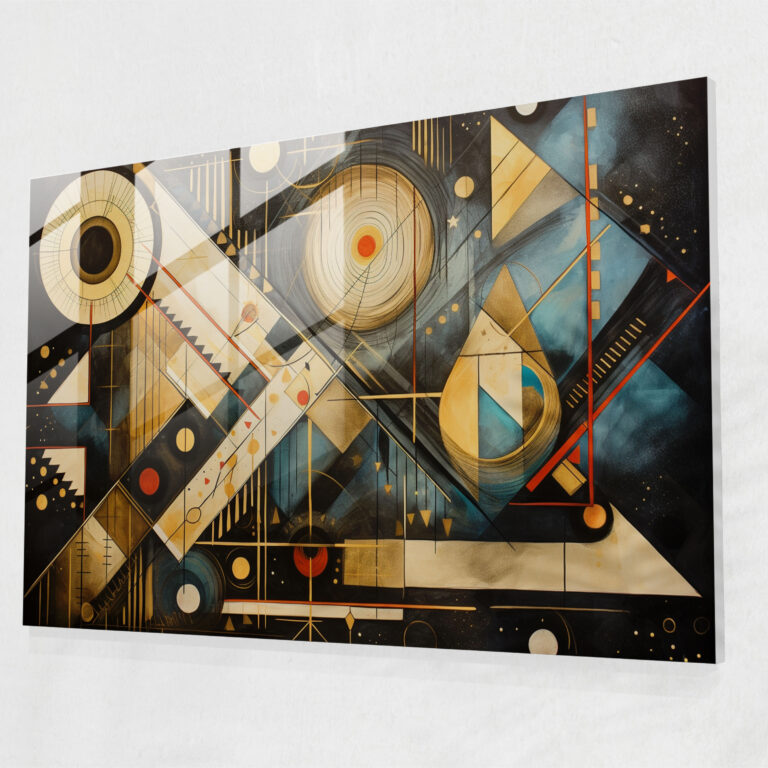 Modern Horoscope Glass Print - Horoscope, Intersecting Lines, Glass Wall Art, Art