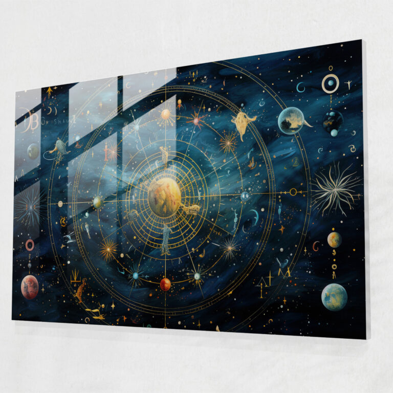 Zodiac Glass Wall Art - Horoscope, Zodiac Signs, Mystical Zodiac Constellation, Glass Print