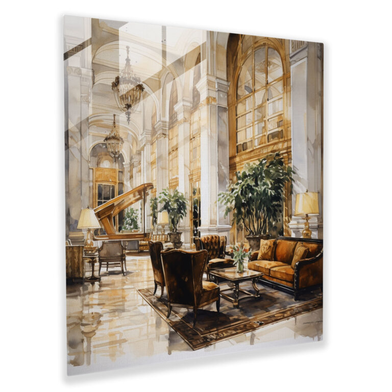 Hotel Elegance Glass Print - Hotel, Luxury, Home Decoration, Glass Print