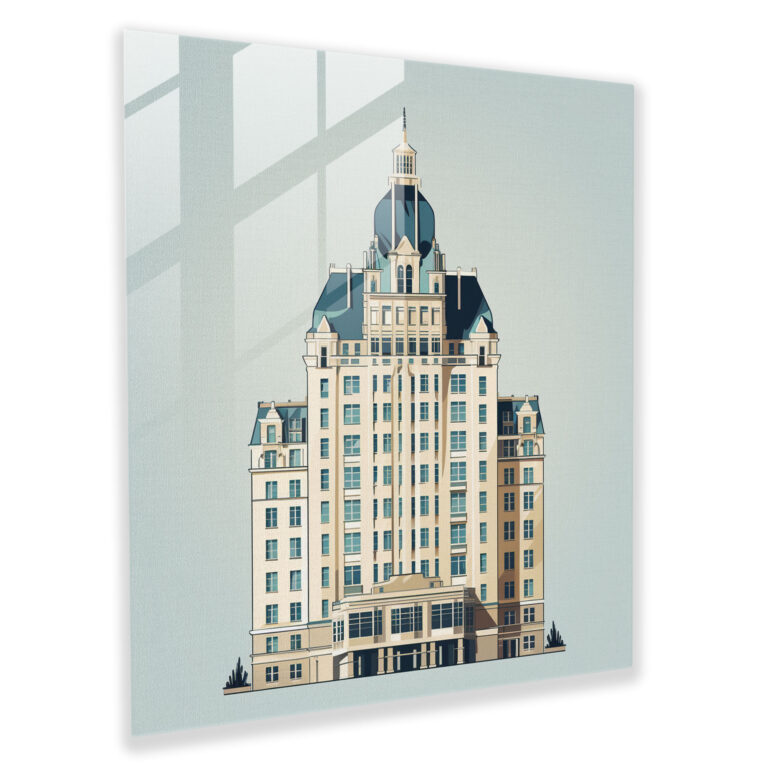 Architectural Elegance Glass Print - Hotel, Glass Wall Art, Architecture, Elegance