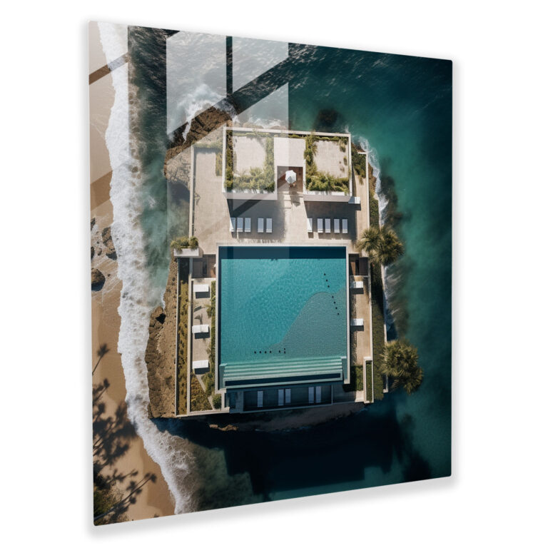 Oceanfront Bliss Glass Print - Hotel, Glass Art, Oceanfront Bliss, Modern Art