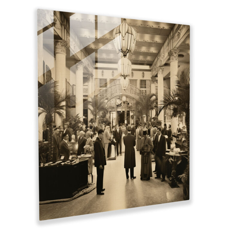 Vintage Elegance Hotel Glass Print - Hotel, Vintage Elegance Hotel, Glass Print, Home Decoration