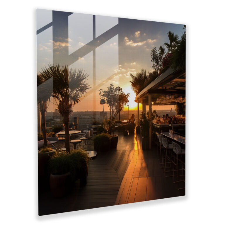 Sunset Skyline Glass Print - Hotel, Glass Print, Home Decoration, Sunset Skyline