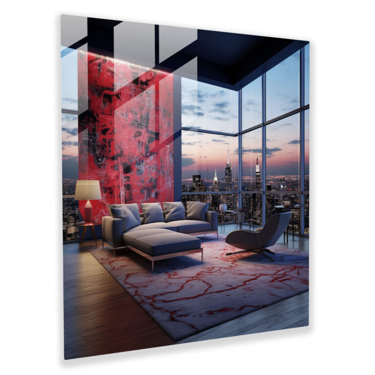 Hotel Glass Print - Contemporary City View - Hotel, Glass Art, Panoramic City View, Home Decoration