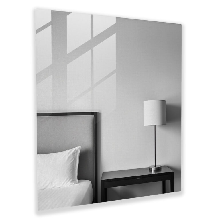 Hotel Glass Print - Cozy Room - Hotel, Wall Decoration, Black And White, Glass Print