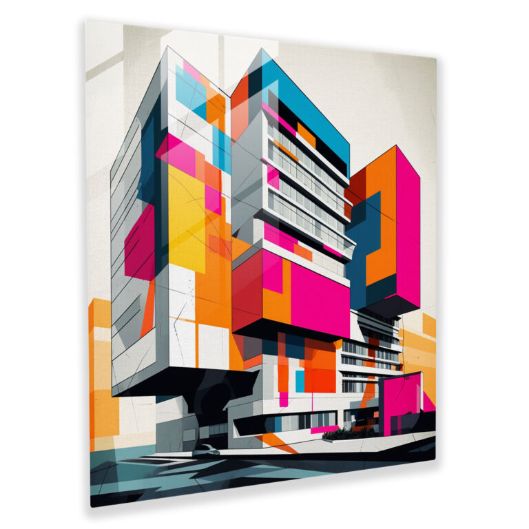 Hotel Glass Print - Geometric Building - Hotel, Modern Art, Modern Hotel Building, Home Decoration