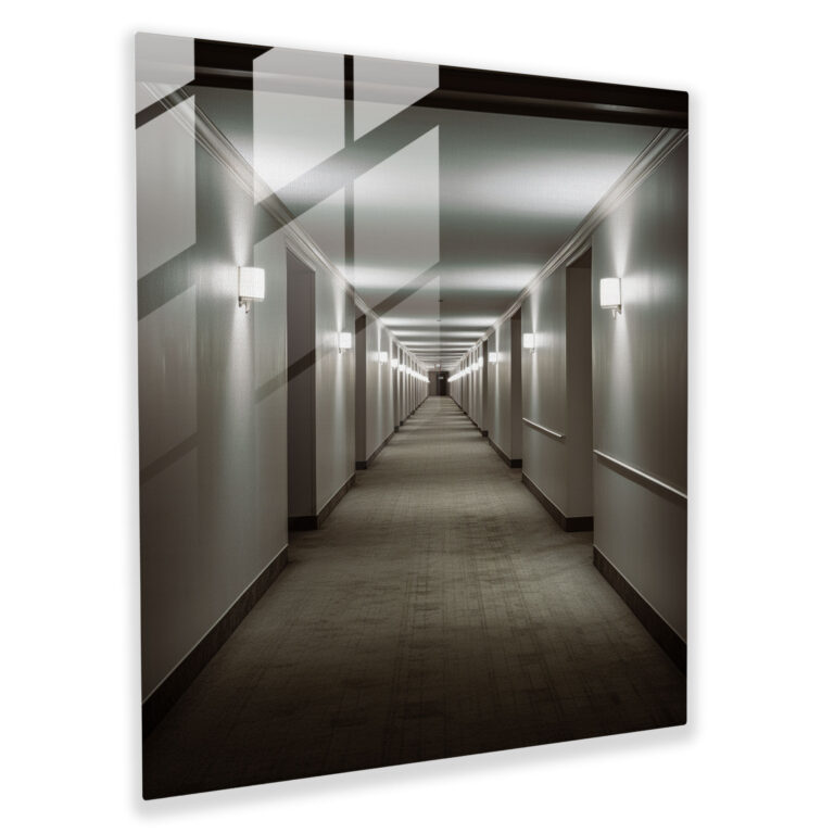 Minimalist Hotel Glass Print - Hotel, Hotel, Glass Art, Home Decoration