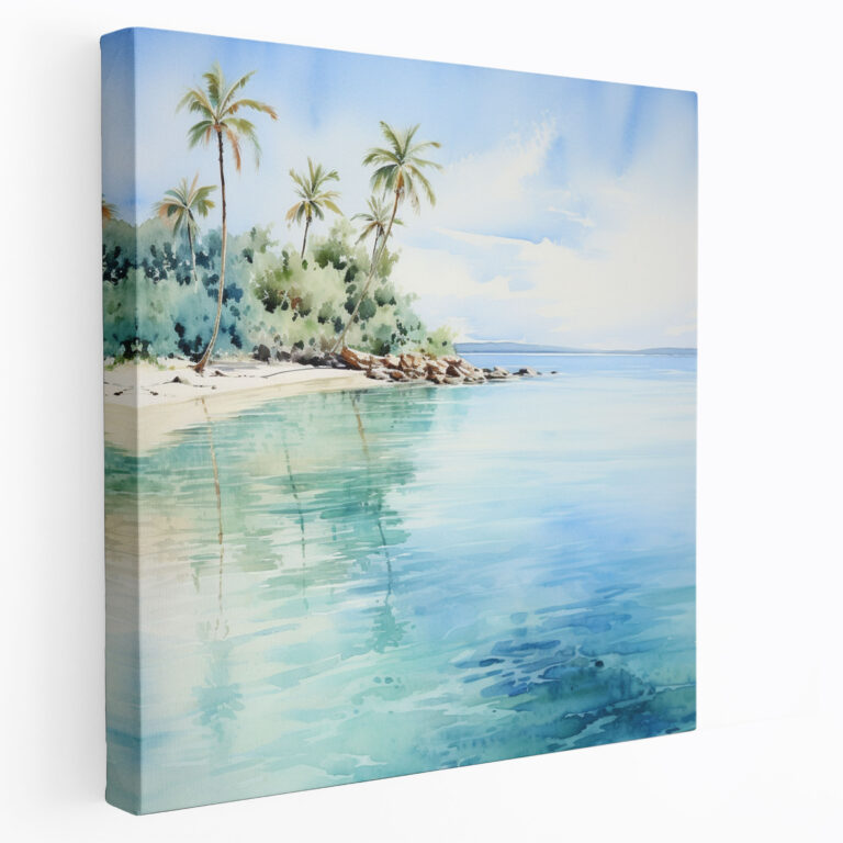 Tropical Beach Canvas Print - Hotel, Wall Decoration, Canvas, Beach Scene