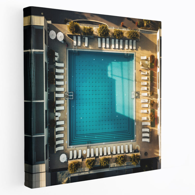 Rooftop Pool Canvas Print - Hotel, Luxurious, Home Decoration, Wall Art