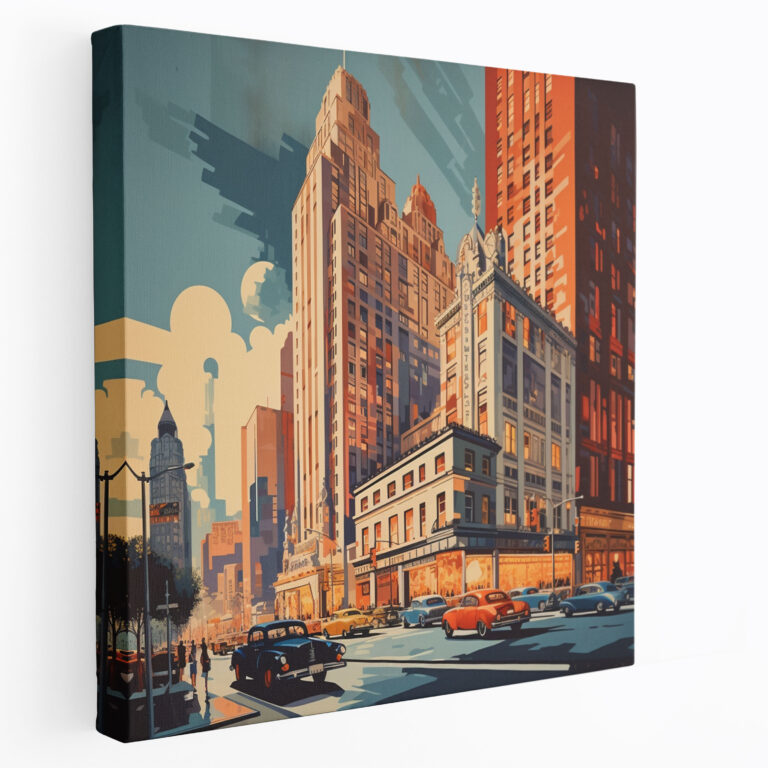 Iconic Hotel Cityscape Canvas Print - Hotel, Canvas Print, Hotel, Home Decoration