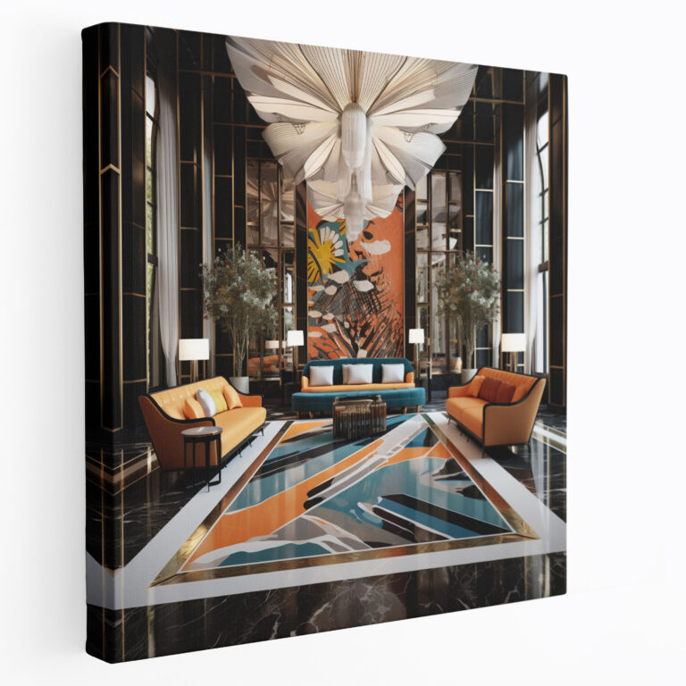 Art Deco Hotel Canvas Print - Hotel, Canvas, Wall Art, Art Deco Hotel Canvas Print