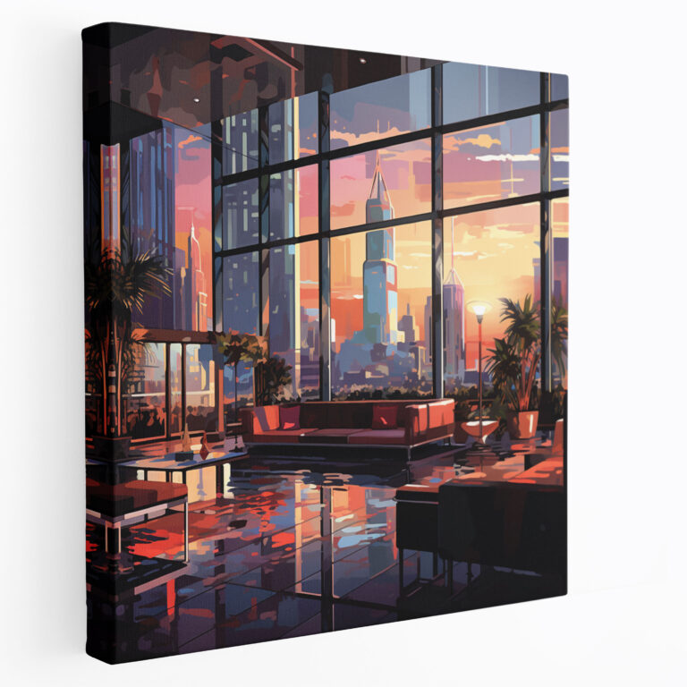 Contemporary City Hotel Canvas Print - Hotel, Contemporary City Hotel Canvas Print, Canvas, Canvas Wall Art