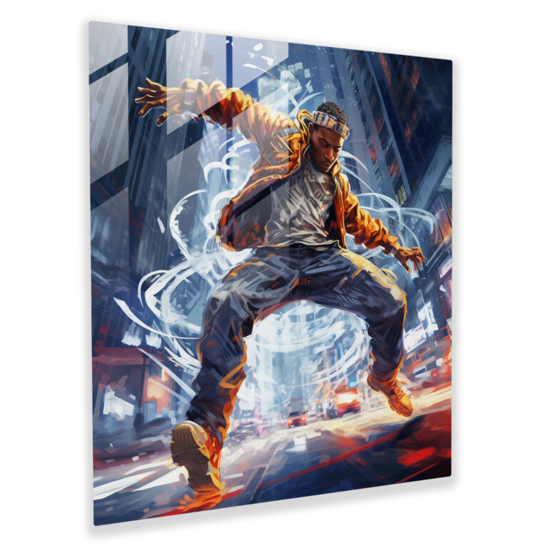 Dynamic Breakdance Glass Art Print