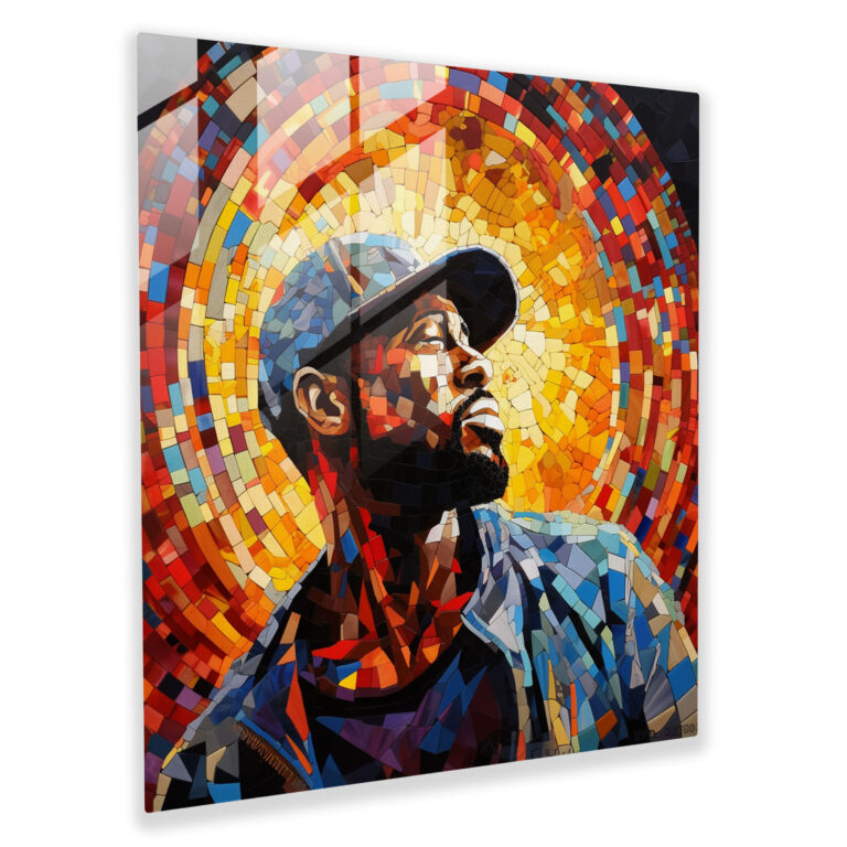 Vibrant Mosaic Glass Art Print