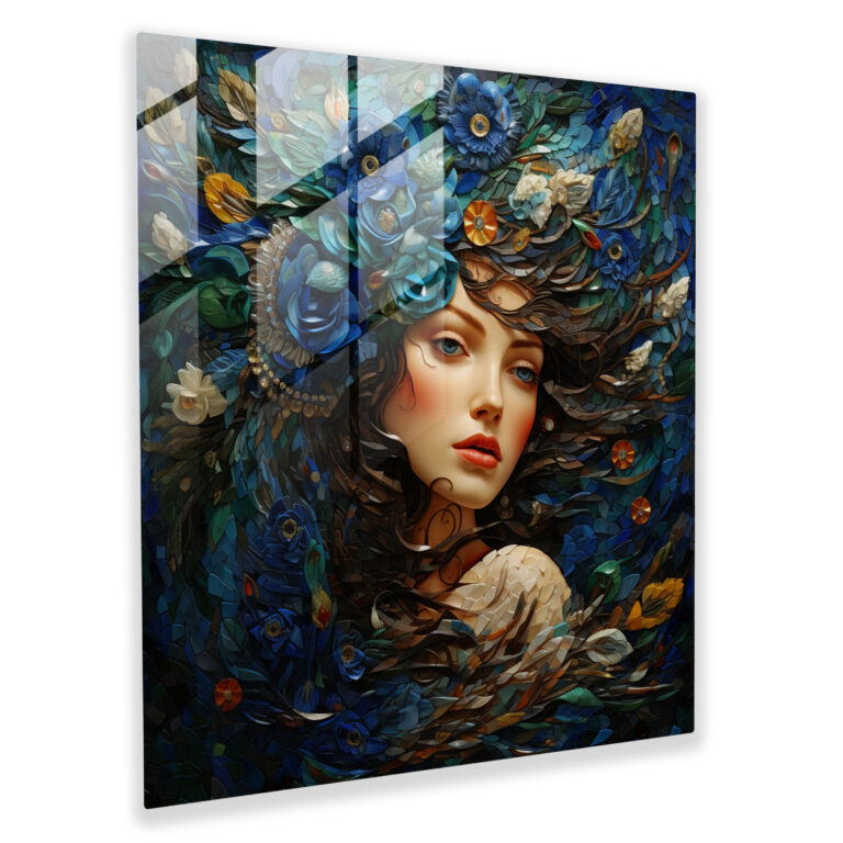 Intriguing Glass Print of Intricate Mosaic Artwork, Symphony of Patterns and Colors, Elegance and Visual Allure, Glass Wall Art, Home Decoration, Wall Decoration, Modern Art Work
