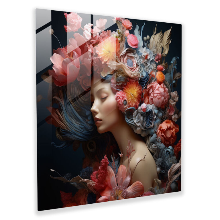 Opulent Blooming Glass Print Artwork