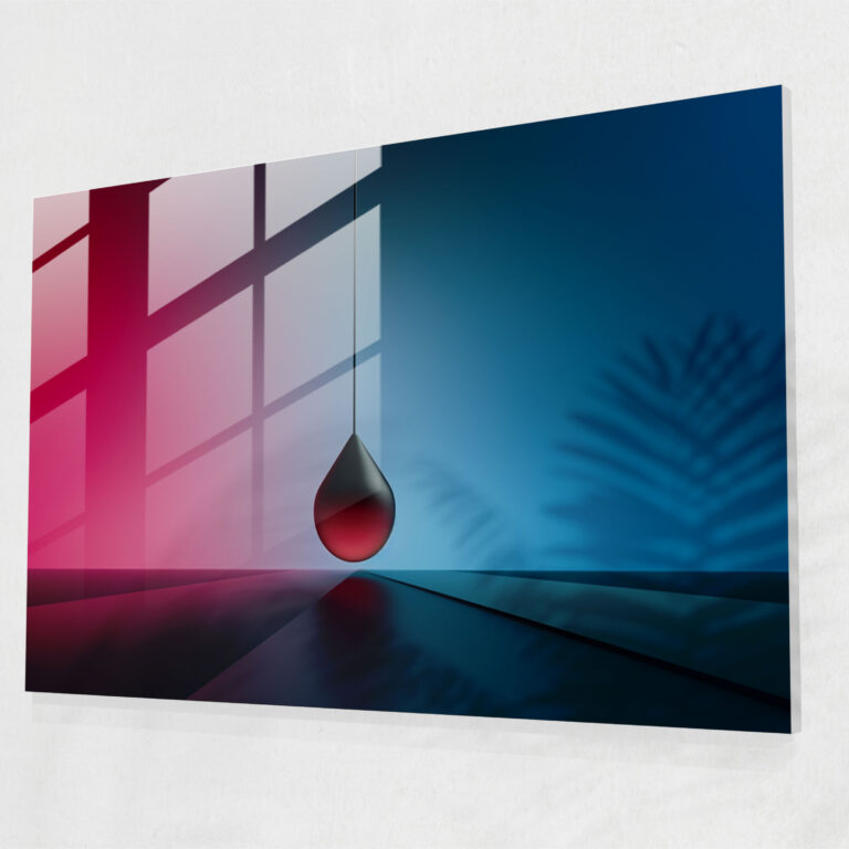 Pendulum Hypnosis Glass Print - Hypnosis, Gradient Background, Home Decoration, Glass Wall Art
