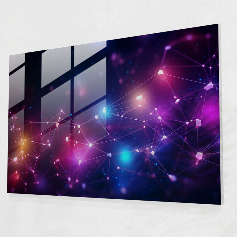 Futuristic Hypnosis Glass Print - Hypnosis, Glass Print, Interconnected Lines, Modern Art