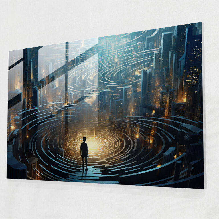 - Hypnosis, Modern Art, Mesmerizing Patterns, Glass Wall Art