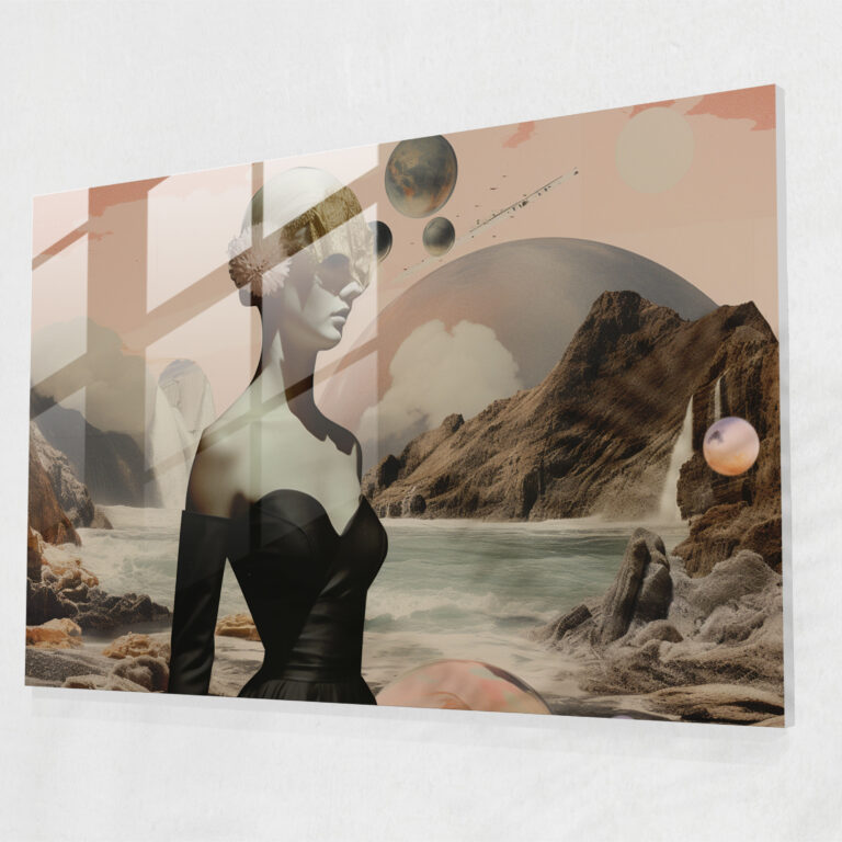 - Hypnosis, Contemporary Collage, Glass Wall Art, Modern Art