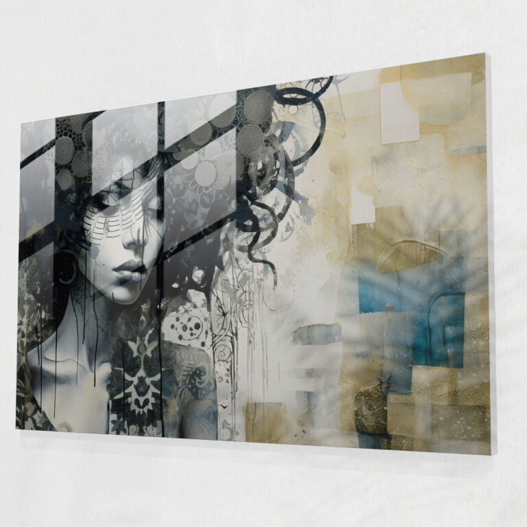 - Hypnosis, Glass Print, Monochromatic Tones, Glass Wall Art