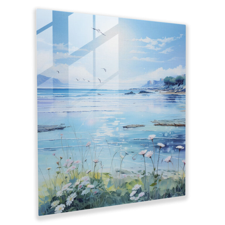 Holy Quran Glass Print - Serene Beachscape - Holy Quran, Home Decoration, Holy Quran, Coastal Scene
