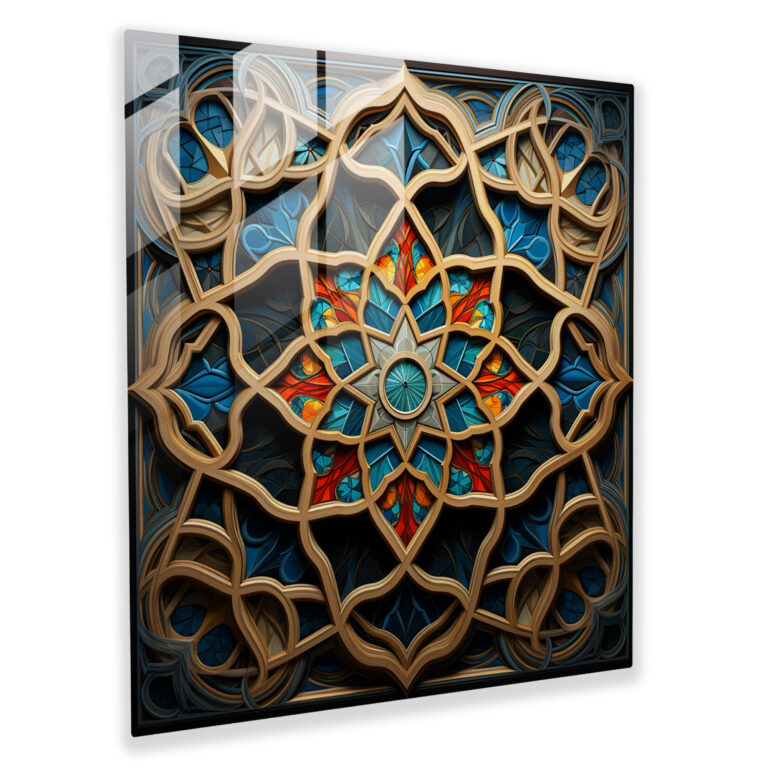 Holy Quran Glass Print - Islamic Geometric Patterns - Holy Quran, Modern Art, Home Decoration, Wall Decoration