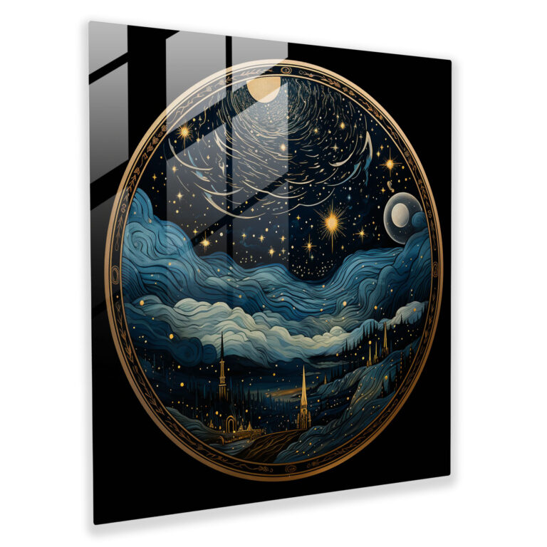 Holy Quran Glass Print - Majestic Night Sky - Holy Quran, Modern Art, Glass Art, Glass Wall Art