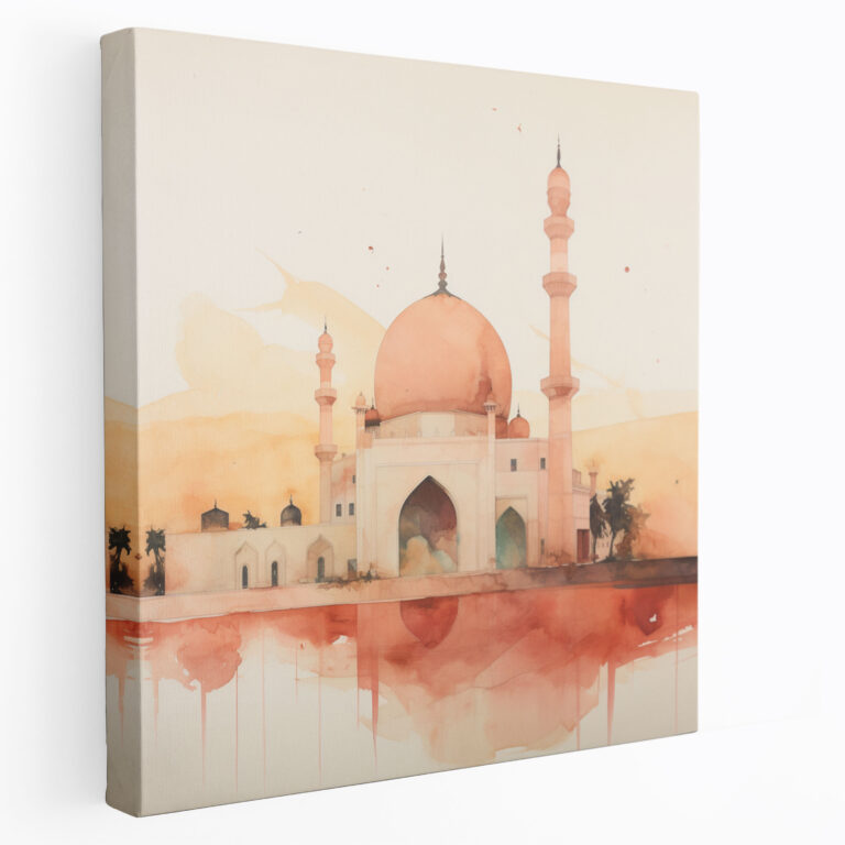 Holy Quran Canvas Print - Serene Mosque At Sunset - Holy Quran, Wall Decoration, Holy Quran, Sunset