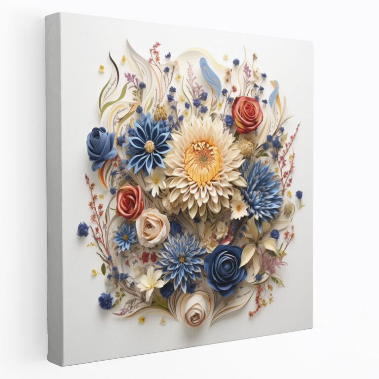 Holy Quran Floral Canvas Print - Holy Quran, Wall Decoration, Beauty Of Nature, Verses From Quran