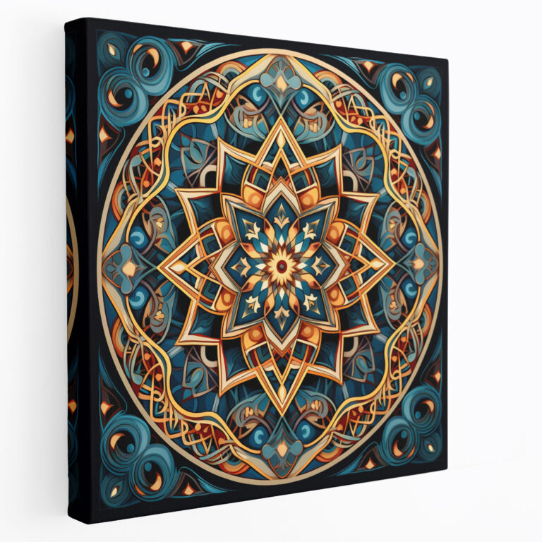 Holy Quran Wall Decoration - Geometric Pattern Canvas Print - Holy Quran, Canvas, Islamic Design, Home Decoration