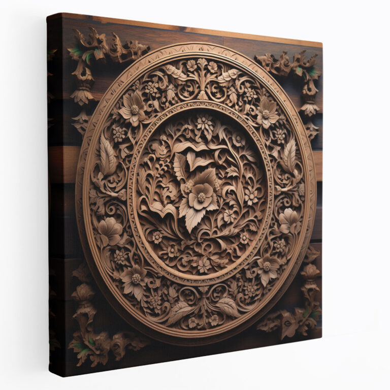 Holy Quran Wall Decoration - Wooden Quran Carving - Holy Quran, Quranic Verse, Canvas Print, Intricate Craftsmanship