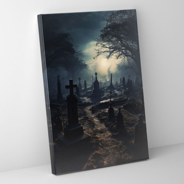 Horror Graveyard Wall Decoration - Horror, Canvas Wall Art, Horror, Wall Decoration