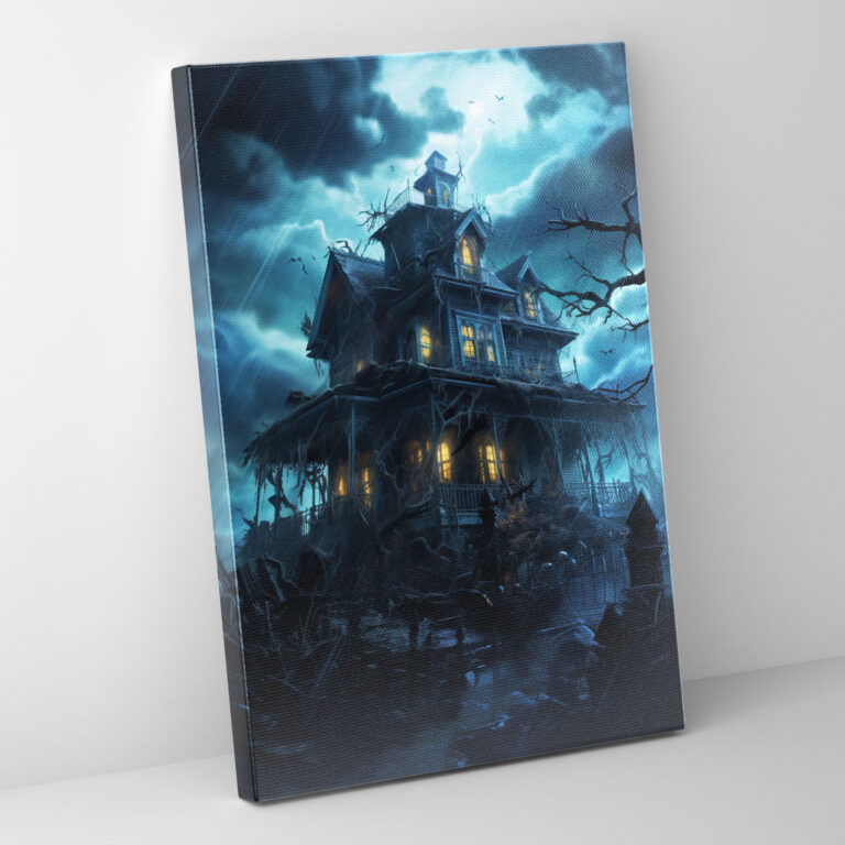 Horror Haunted Mansion Canvas Print - Horror, Wall Decoration, Canvas Wall Art, Spooky
