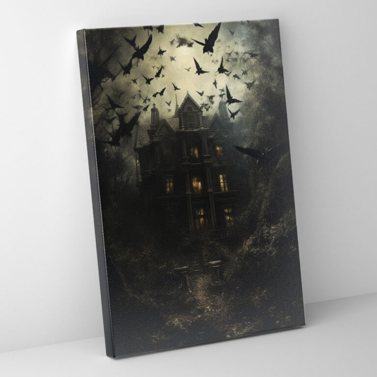 Horror Dark Winged Creatures Canvas Print - Horror, Decrepit Mansion, Mesmerizing, Horror