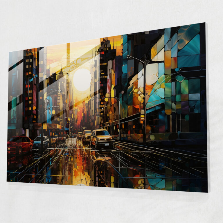 Harlem Sunset Glass Print - Harlem, Home Decoration, Vibrant, Harlem