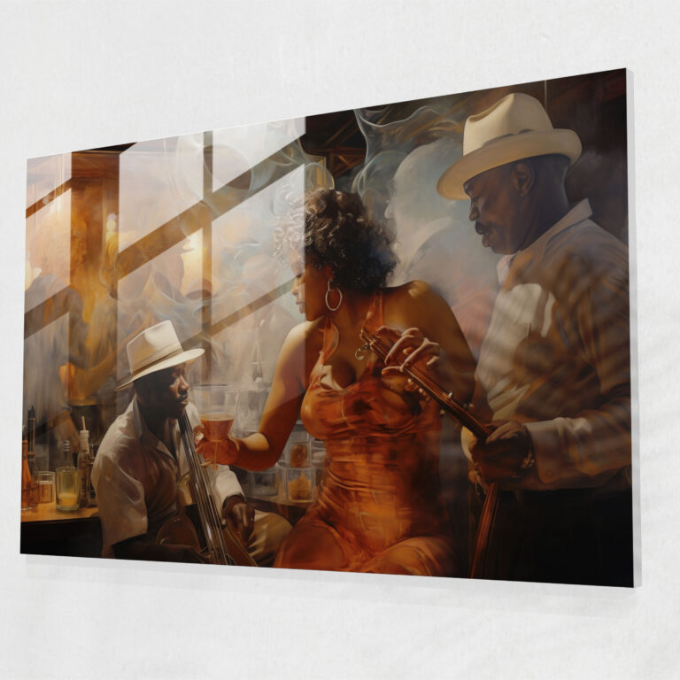 Harlem Jazz Club Glass Print - Harlem, Sultry, Glass Wall Art, Smoky Clubs