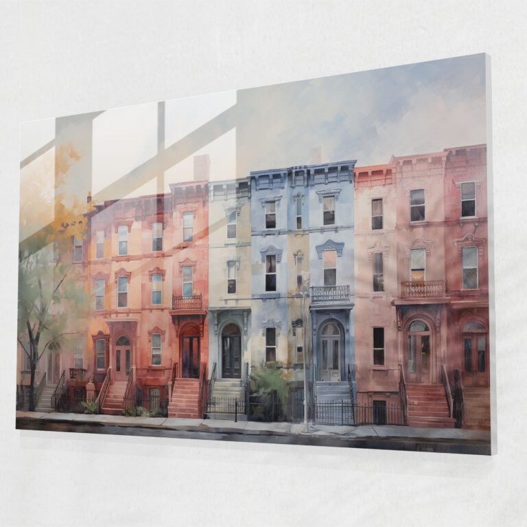 Harlem Wall Decoration - Harlem, Brownstone Houses, Home Decoration, Glass Art