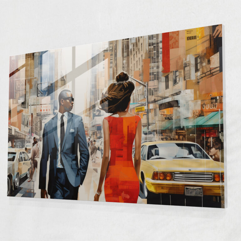 Harlem Glass Print - Contemporary Collage Glass Wall Art - Harlem, Glass Art, Harlem, Landmarks