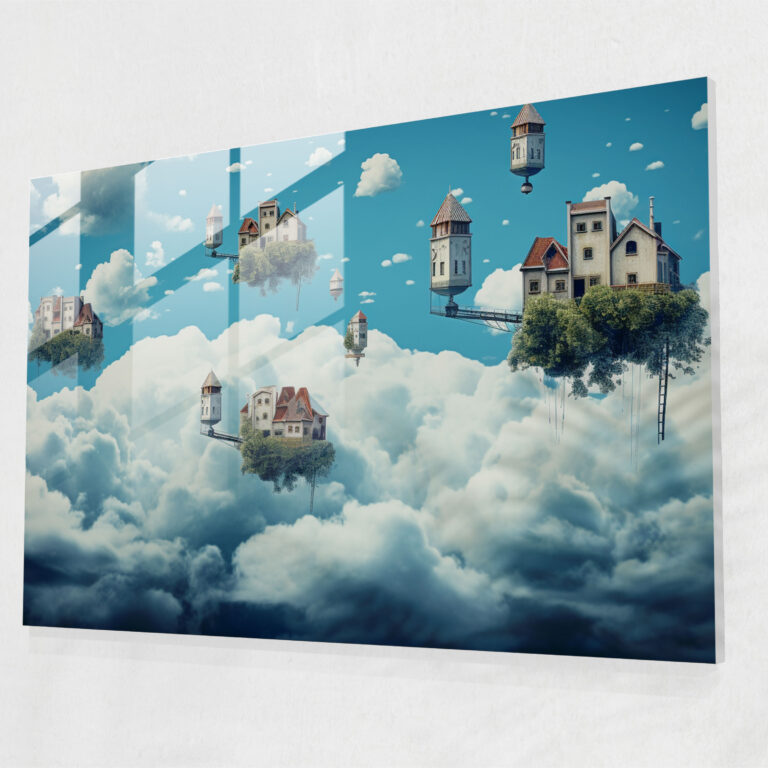 Dreamscape Glass Wall Art - Harlem, Surrealist Digital Art, Modern Art, Glass Art