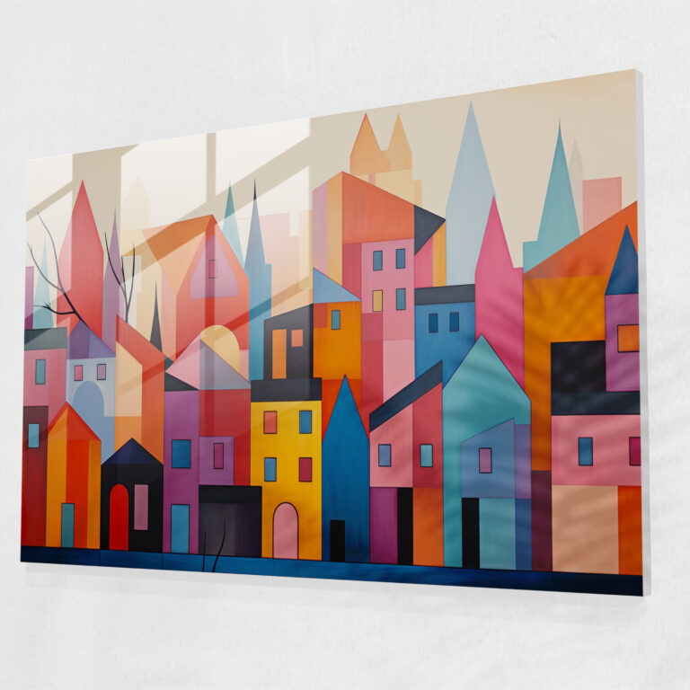 Suburban Geometry Glass Wall Art - Harlem, Suburban, Glass Wall Art, Modern Art