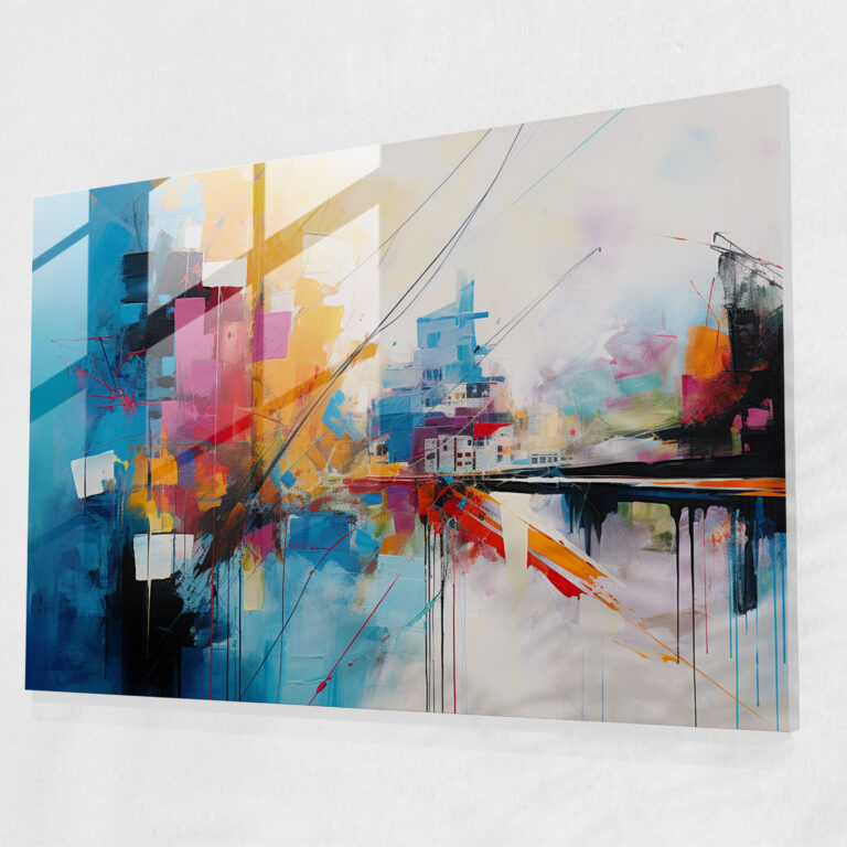 Energetic Suburban Glass Print - Harlem, Energy, Glass Print, Glass Art