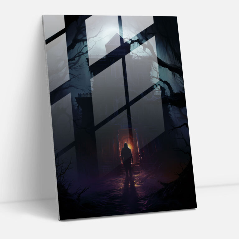 Horror Glass Print - Horror, Wall Decoration, Modern Art, Ghostly Figure