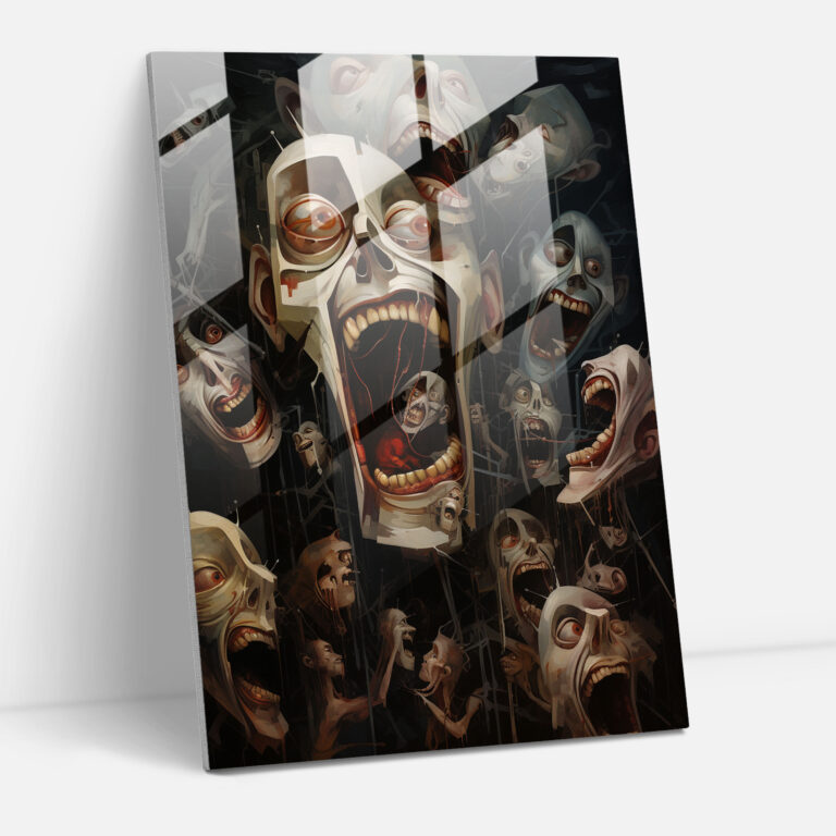 Creepy Glass Print - Horror, Creepy, Glass Wall Art, Home Decoration