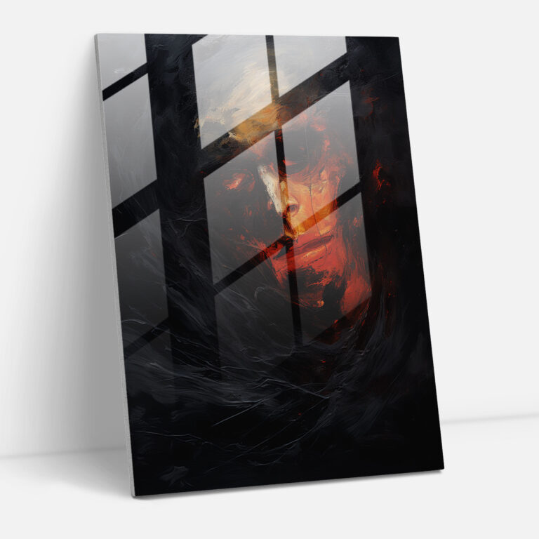 Horror Glass Print: Twisted Face - Horror, Sea Of Darkness, Glass Wall Art, Wall Decoration