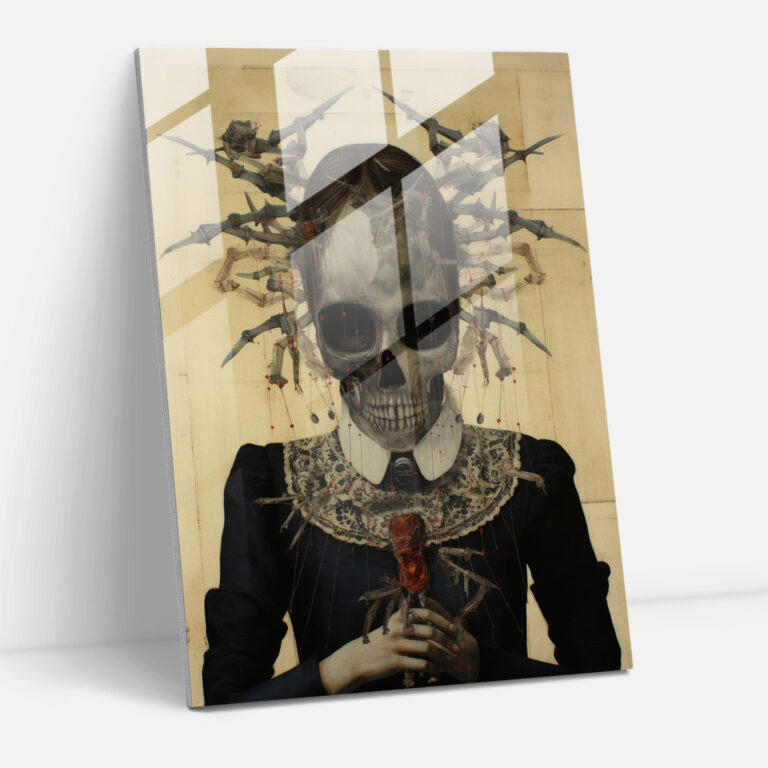 Horror Glass Print - Macabre Collage Art - Horror, Wall Decoration, Glass Art, Macabre