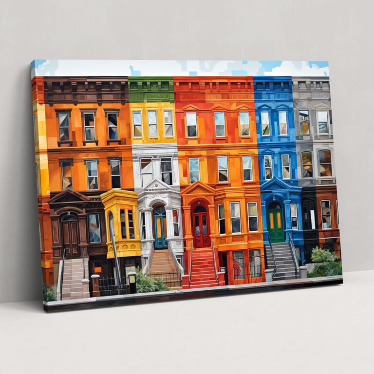 Harlem Brownstones Canvas Print - Harlem, Wall Decoration, Canvas Wall Art, Harlem